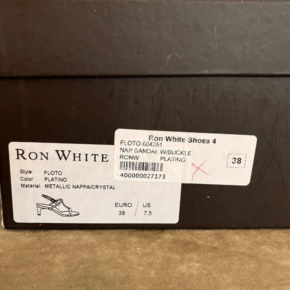 Ron White FLOTO Champagne Gold Cocktail Sandals T Strap NIB Size 38 EURO 7.5 US - Picture 11 of 12